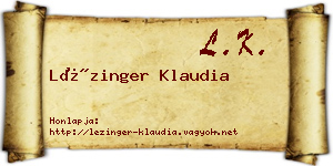 Lézinger Klaudia névjegykártya